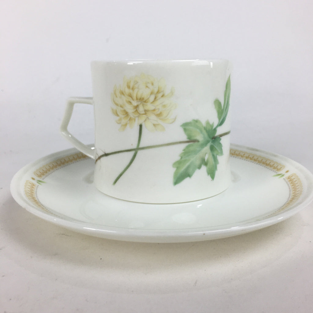 Japanese Porcelain Teacup Mug Saucer Set Vtg Narumi Bone China Flower PP682