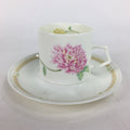 Japanese Porcelain Teacup Mug Saucer Set Vtg Narumi Bone China Flower PP682