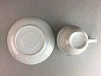 Japanese Porcelain Teacup Mug Saucer Vtg Yunomi Plate Set Plaid PP310