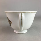 Japanese Porcelain Teacup Mug Saucer Vtg Yunomi Plate Set Plaid PP311