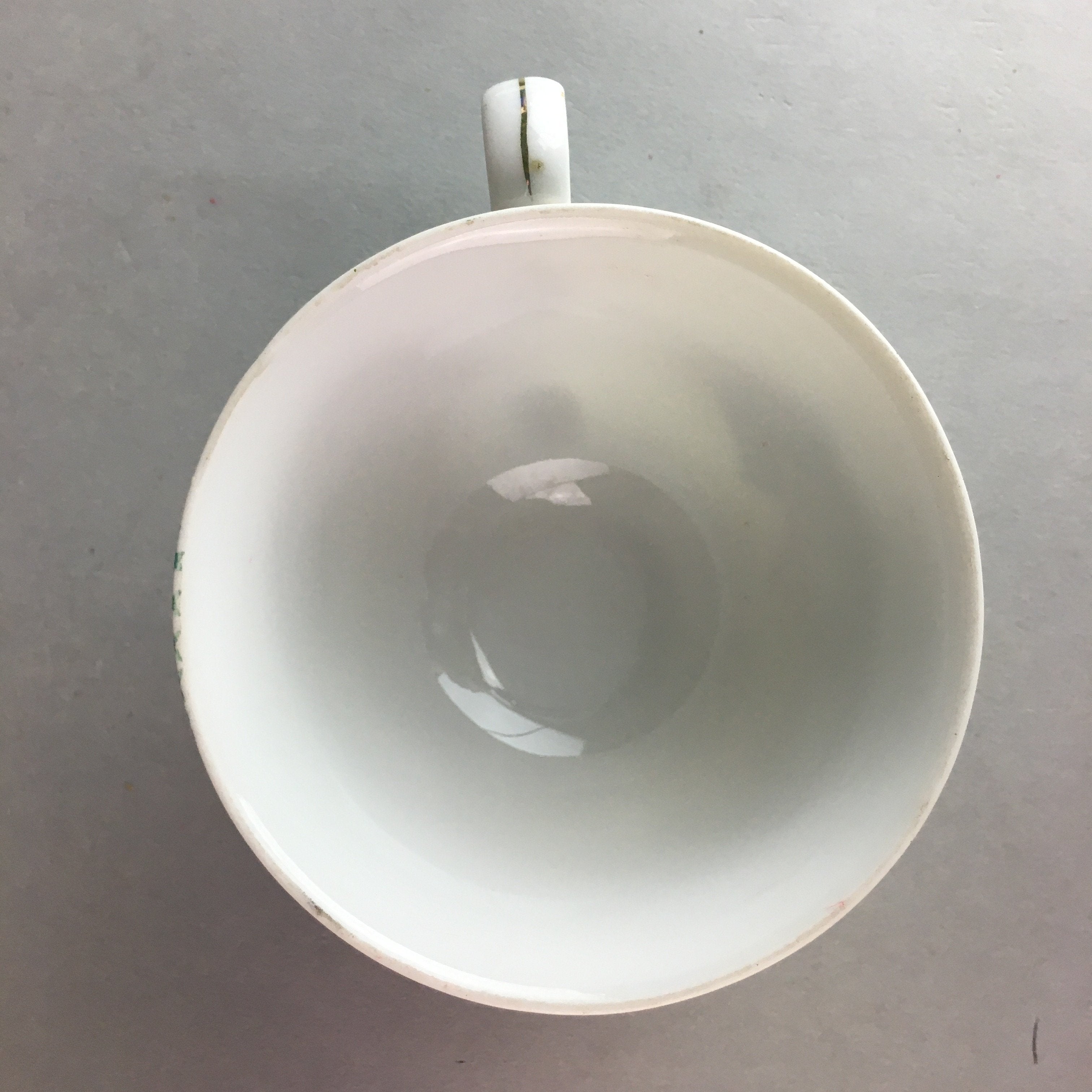 Japanese Porcelain Teacup Mug Saucer Vtg Yunomi Plate Set Plaid PP311