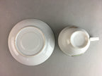 Japanese Porcelain Teacup Mug Saucer Vtg Yunomi Plate Set Plaid PP312