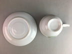 Japanese Porcelain Teacup Mug Saucer Vtg Yunomi Plate Set Plaid PP313