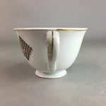 Japanese Porcelain Teacup Mug Saucer Vtg Yunomi Plate Set Plaid PP313