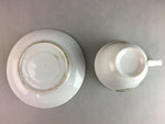 Japanese Porcelain Teacup Mug Saucer Vtg Yunomi Plate Set Plaid PP315