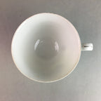 Japanese Porcelain Teacup Mug Saucer Vtg Yunomi Plate Set Plaid PP315