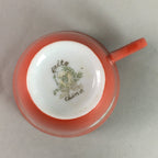 Japanese Porcelain Teacup Mug Vtg Yunomi Floral Red White PT967