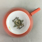 Japanese Porcelain Teacup Mug Vtg Yunomi Floral Red White PT968