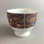 Japanese Porcelain Teacup Mug Vtg Yunomi Red Blue Gold Handle Iroe Sencha PT227