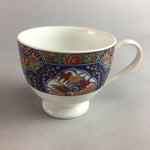 Japanese Porcelain Teacup Mug Vtg Yunomi Red Blue Gold Handle Iroe Sencha PT227
