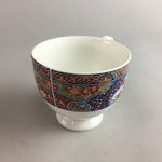 Japanese Porcelain Teacup Mug Vtg Yunomi Red Blue Gold Handle Iroe Sencha PT227