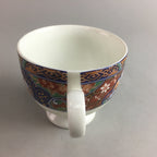 Japanese Porcelain Teacup Mug Vtg Yunomi Red Blue Gold Handle Iroe Sencha PT228