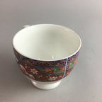 Japanese Porcelain Teacup Mug Vtg Yunomi Red Blue Gold Handle Iroe Sencha PT228
