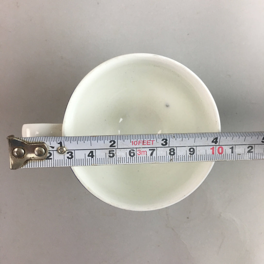 Japanese Porcelain Teacup Mug Vtg Yunomi Red Blue Gold Handle Iroe Sencha PT228