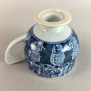 Japanese Porcelain Teacup Saucer Vtg Blue and White Sometsuke Mug Coffee QT3