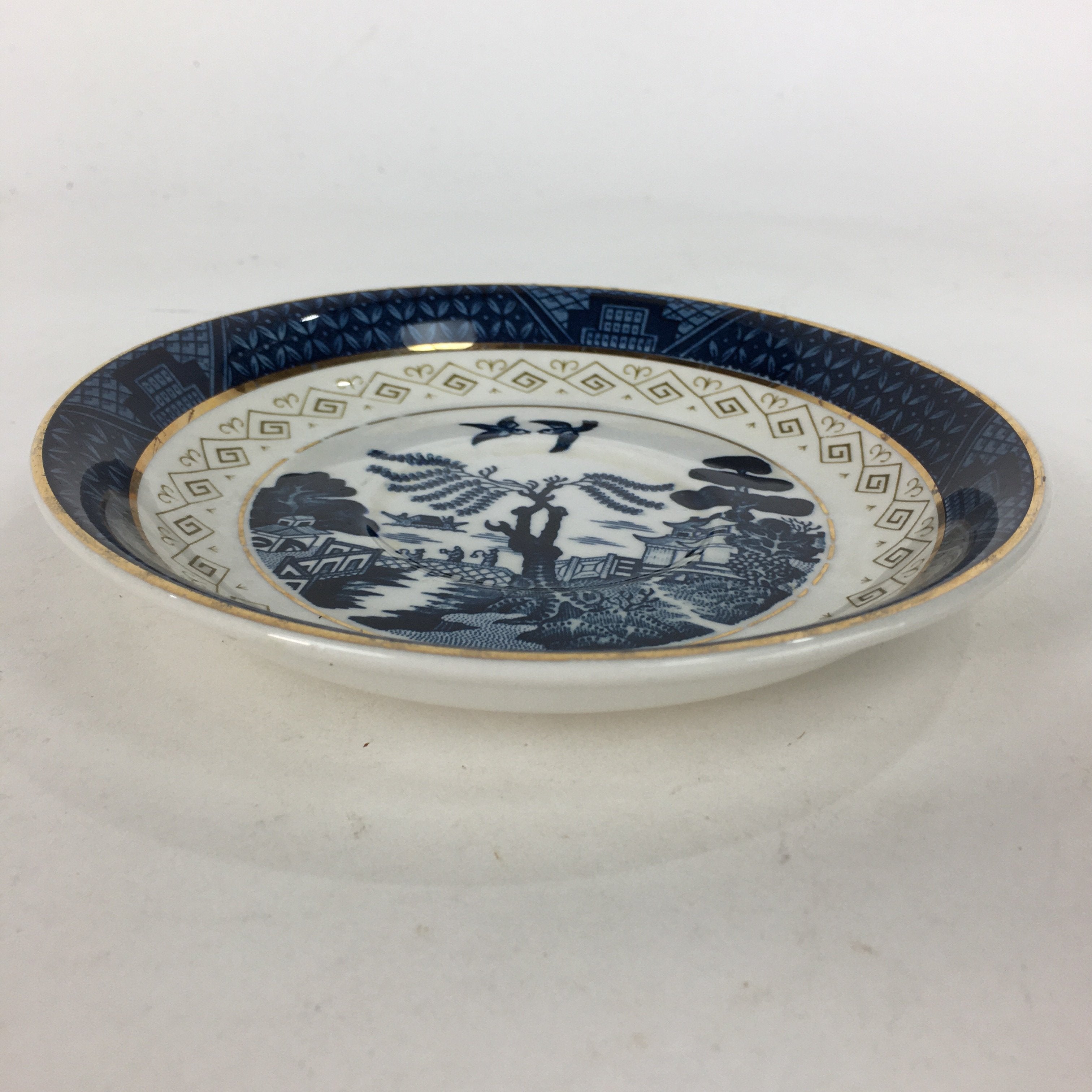 Japanese Porcelain Teacup Saucer Vtg Double Phoenix Nikko Japan Sansui PP668