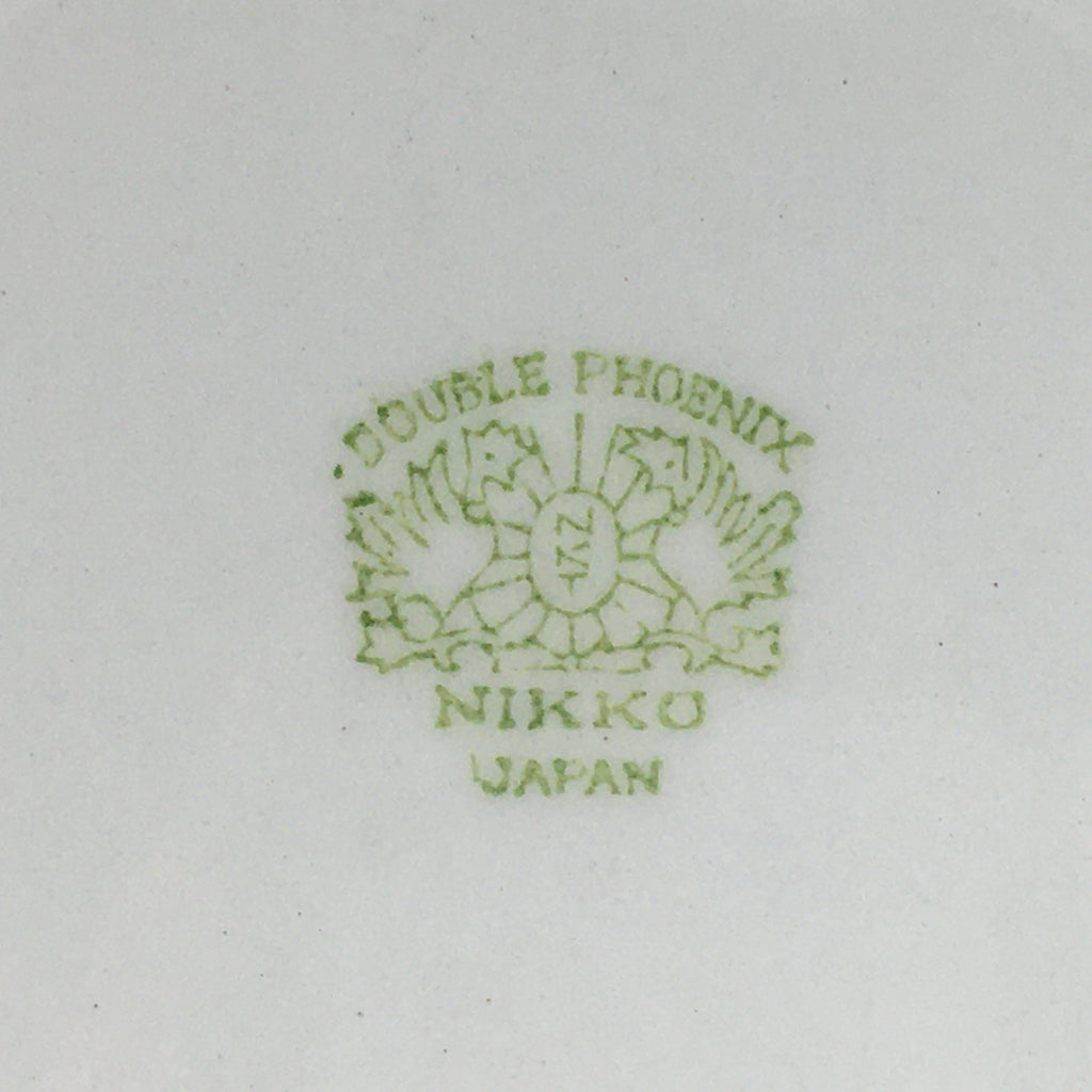 Japanese Porcelain Teacup Saucer Vtg Double Phoenix Nikko Japan Sansui PP669