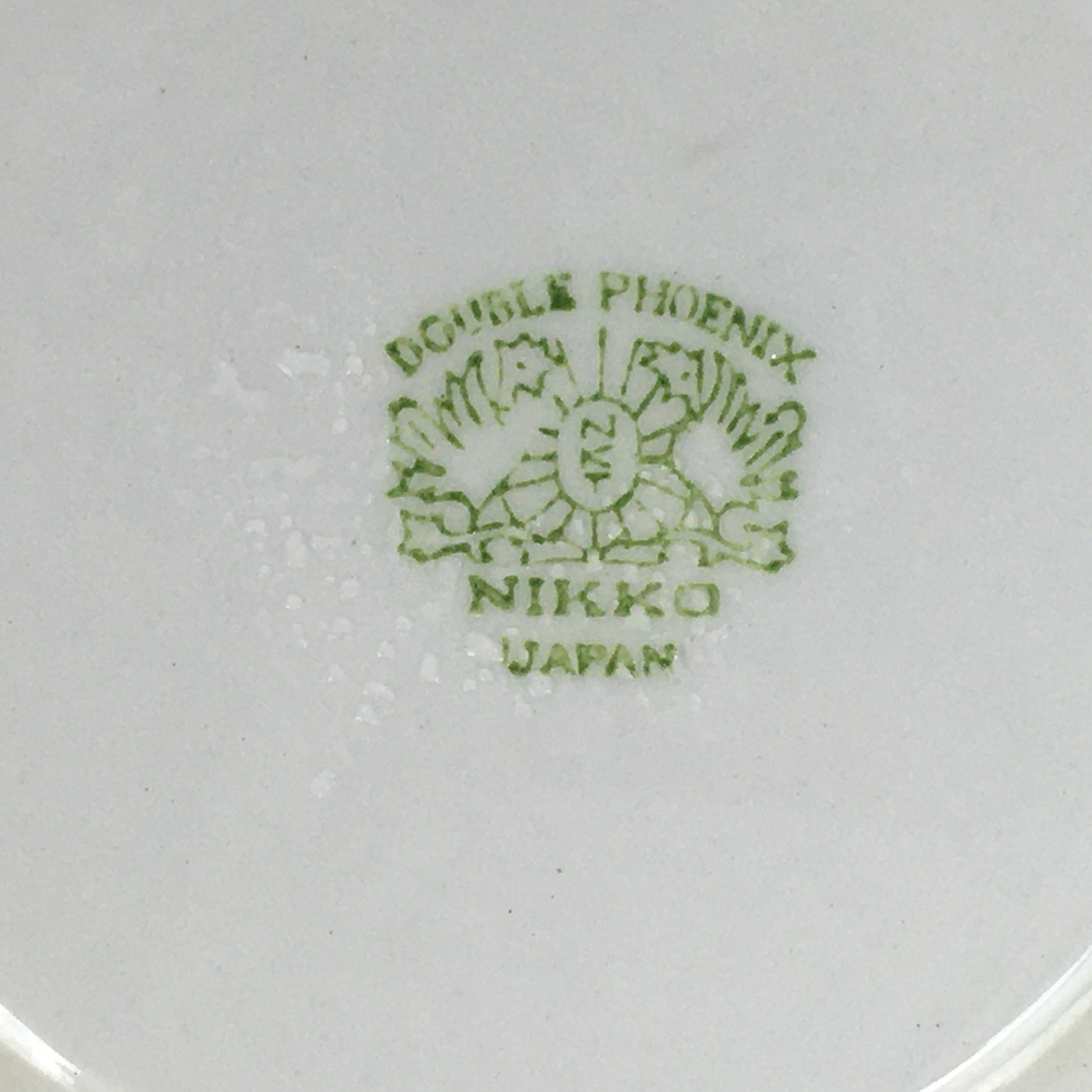 Japanese Porcelain Teacup Saucer Vtg Double Phoenix Nikko Japan Sansui PP670