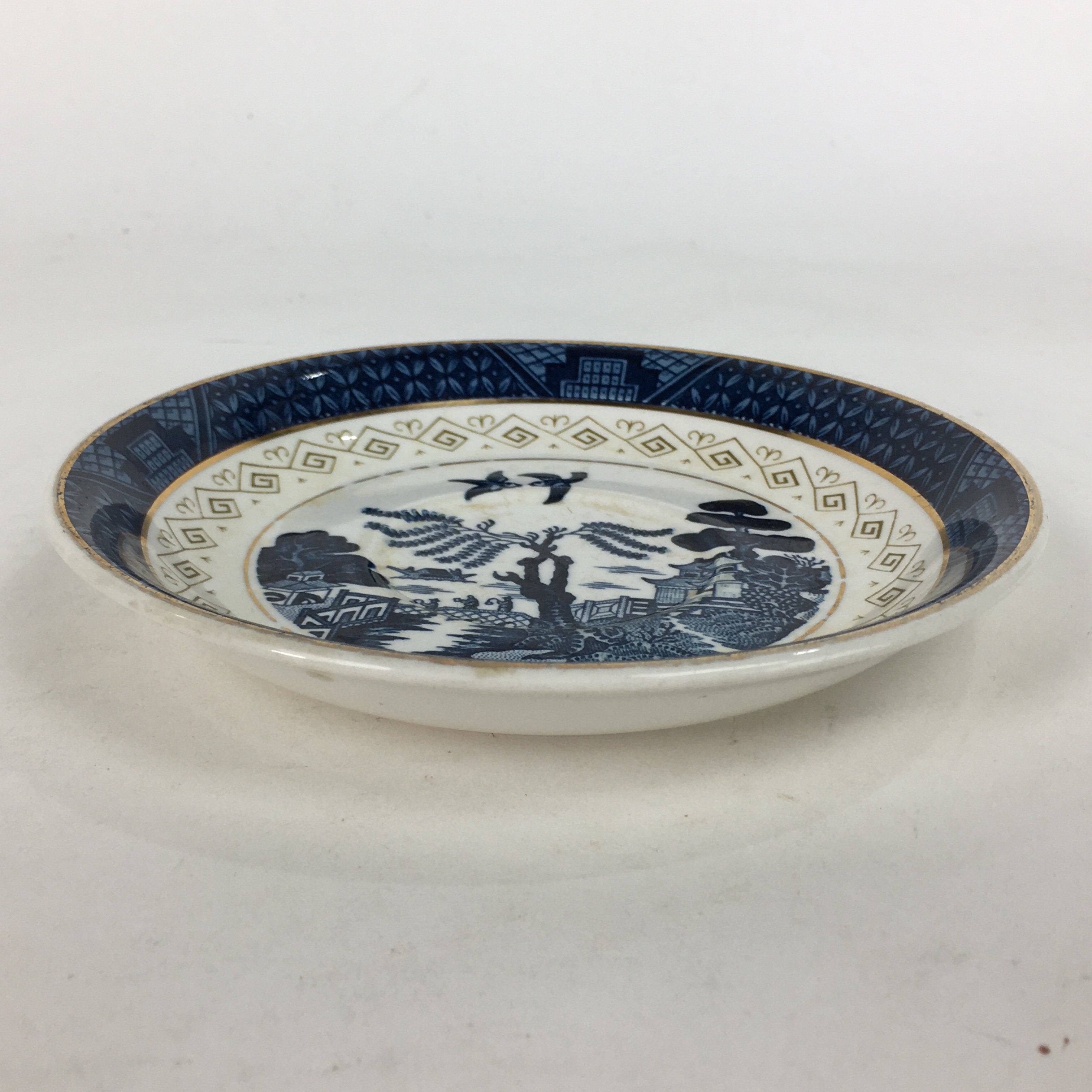 Japanese Porcelain Teacup Saucer Vtg Double Phoenix Nikko Japan Sansui PP671