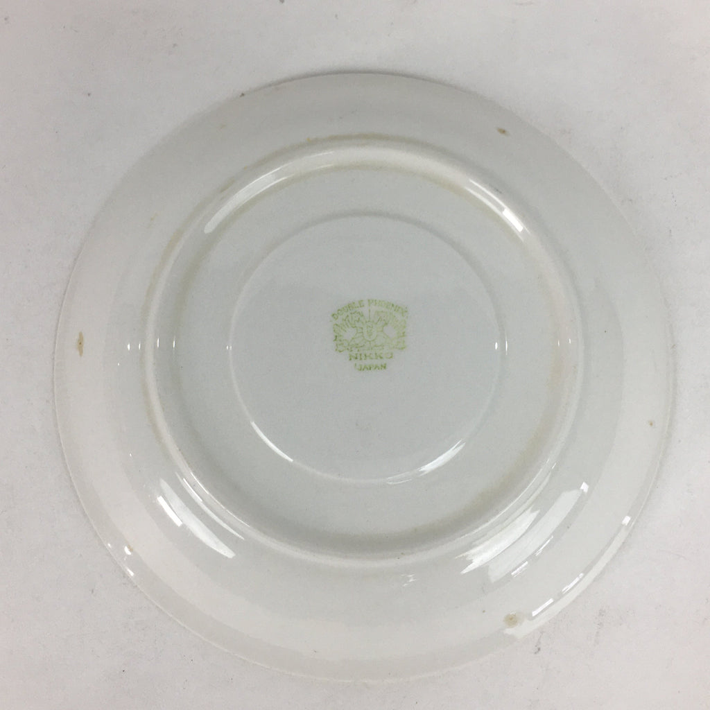 Japanese Porcelain Teacup Saucer Vtg Double Phoenix Nikko Japan Sansui PP671