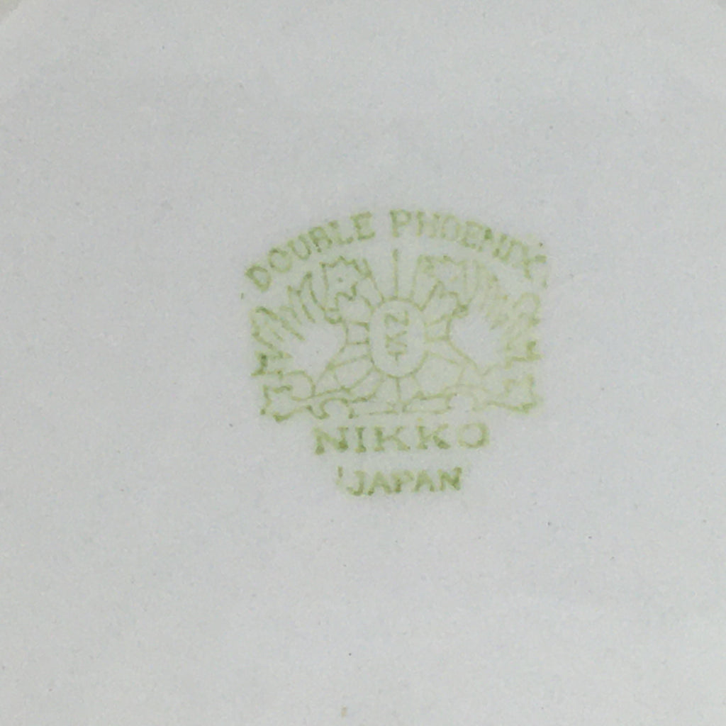 Japanese Porcelain Teacup Saucer Vtg Double Phoenix Nikko Japan Sansui PP671
