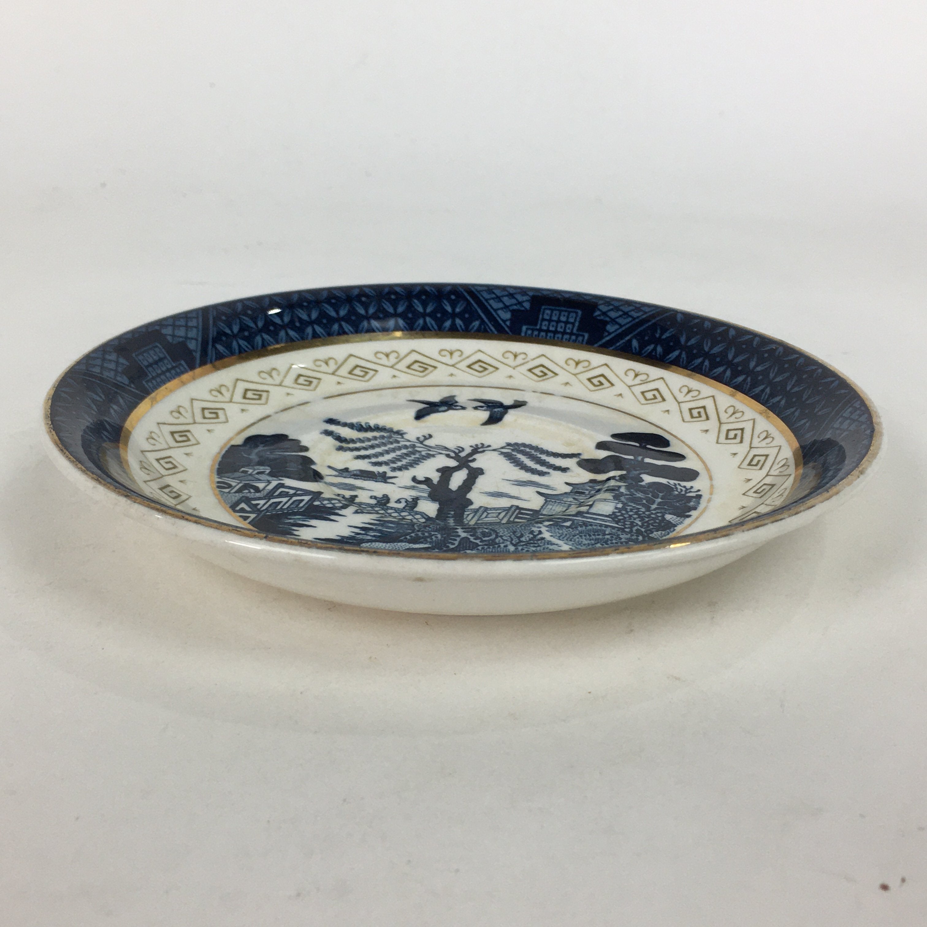 Japanese Porcelain Teacup Saucer Vtg Double Phoenix Nikko Japan Sansui PP672