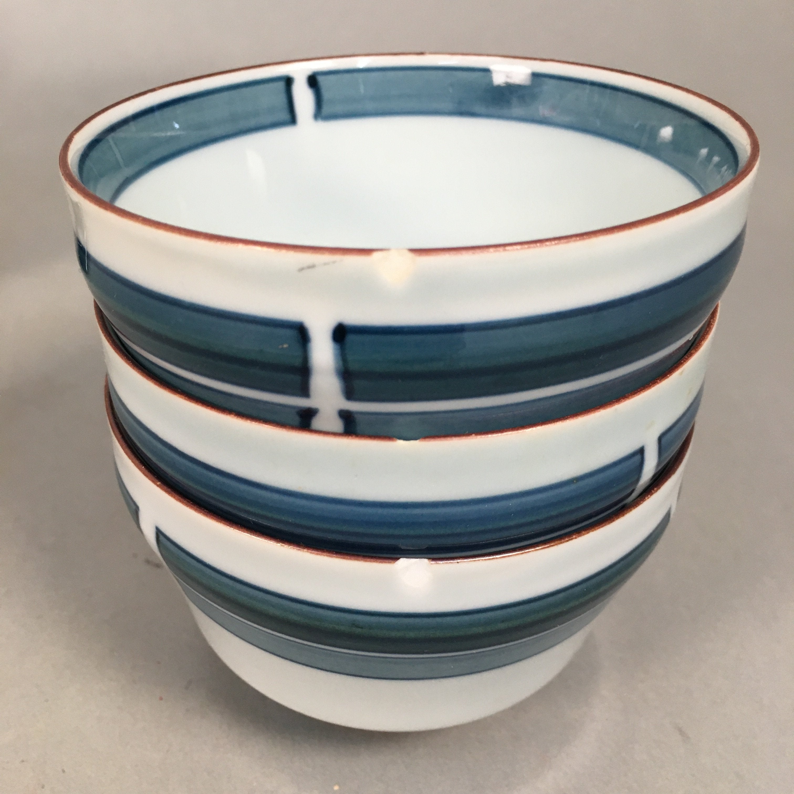Japanese Porcelain Teacup Set 9pc Vtg Box Yunomi Sencha Bancha PX520
