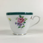 Japanese Porcelain Teacup Vtg Belle Plat Japan Flower Pattern White PP918