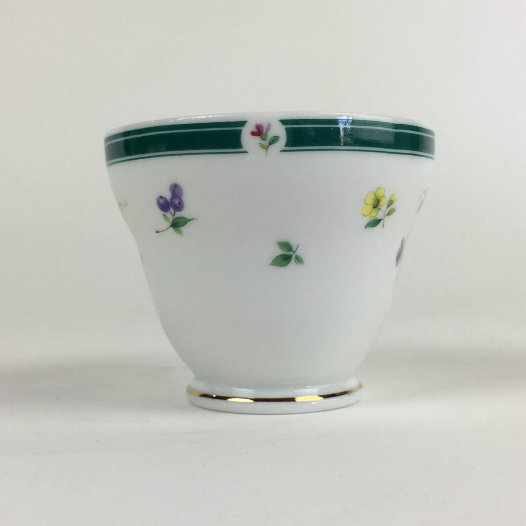 Japanese Porcelain Teacup Vtg Belle Plat Japan Flower Pattern White PP918