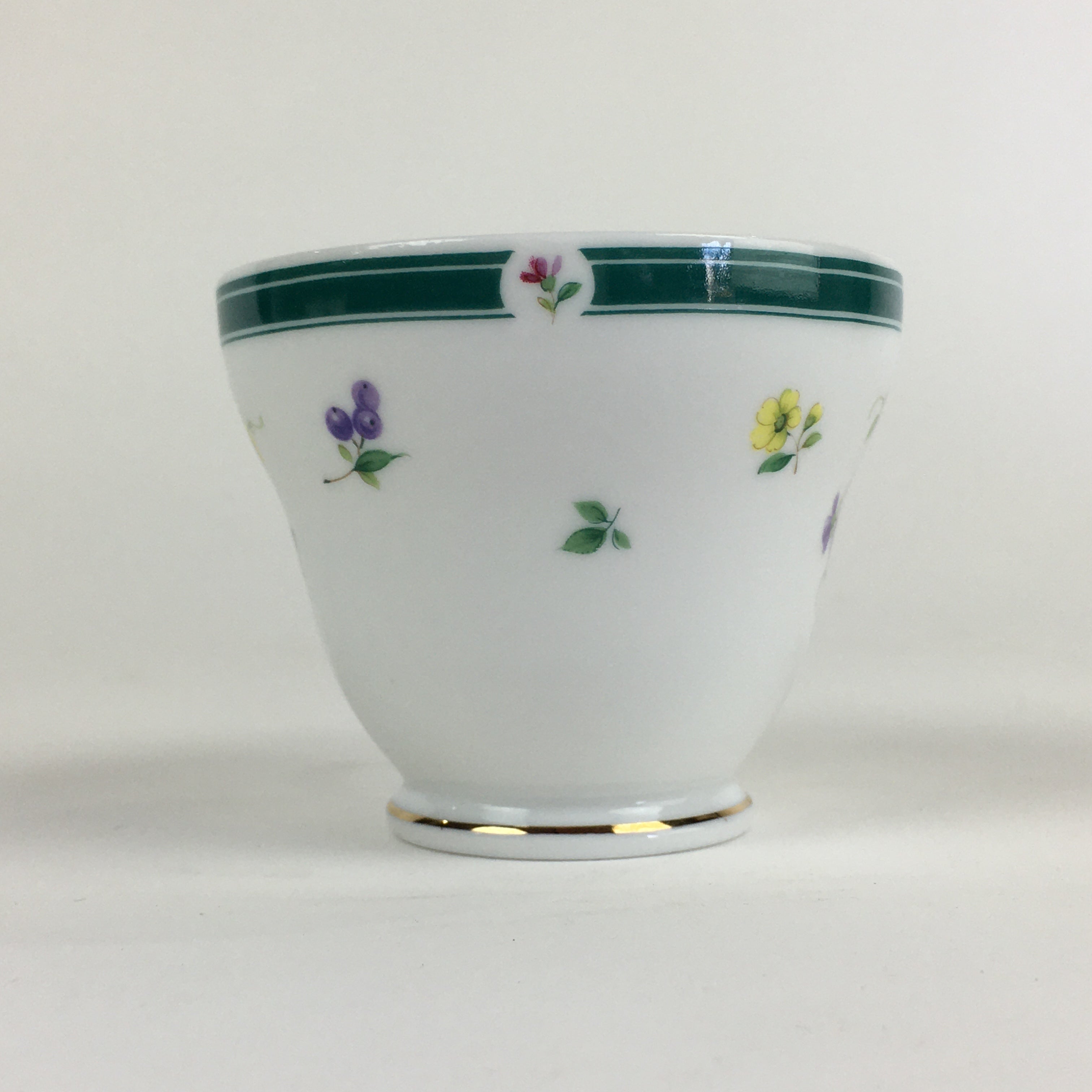 Japanese Porcelain Teacup Vtg Belle Plat Japan Flower Pattern White PP918