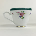 Japanese Porcelain Teacup Vtg Belle Plat Japan Flower Pattern White PP918