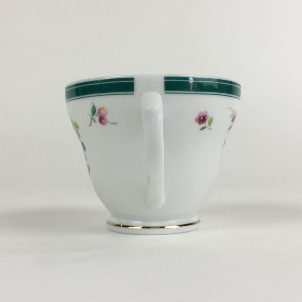 Japanese Porcelain Teacup Vtg Belle Plat Japan Flower Pattern White PP918