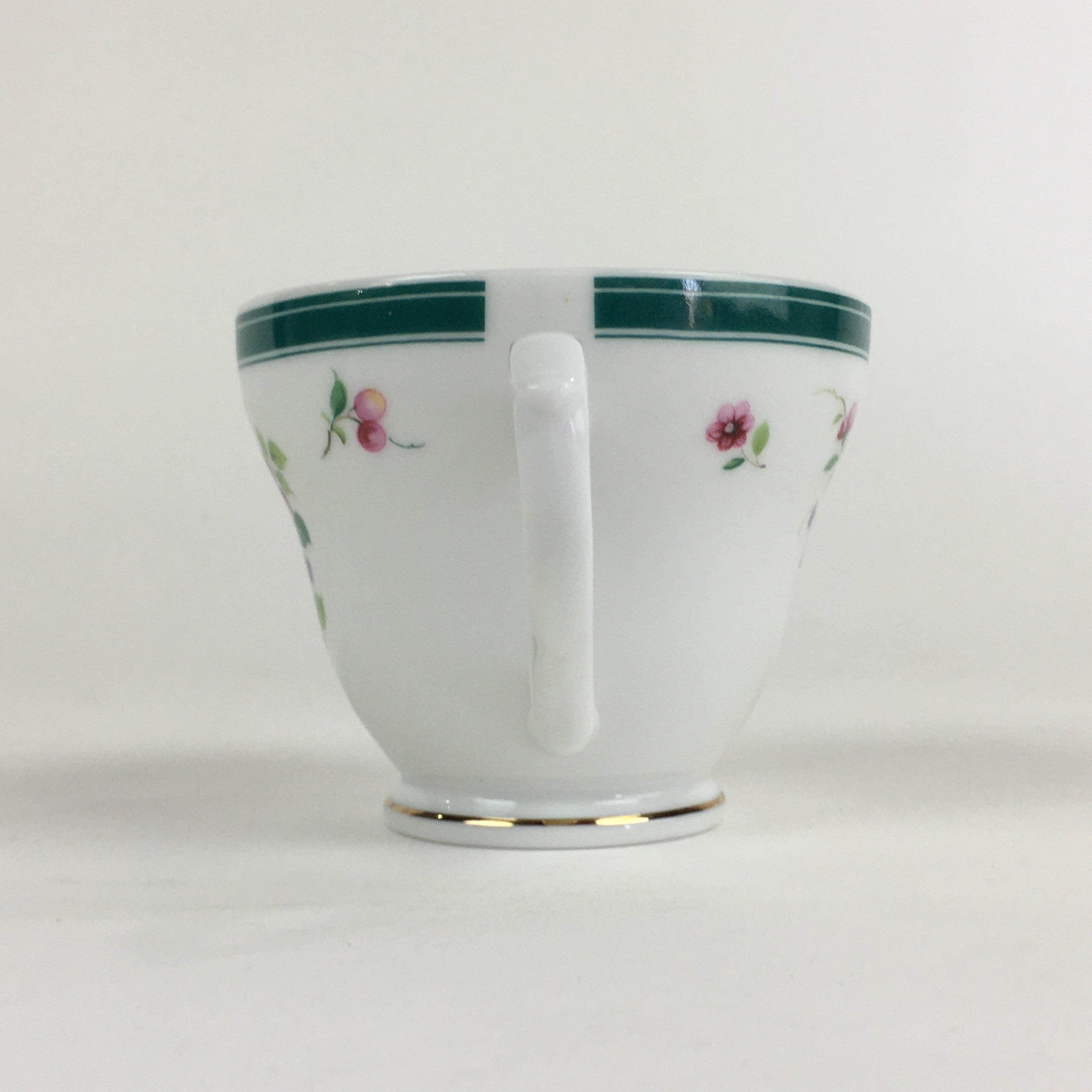 Japanese Porcelain Teacup Vtg Belle Plat Japan Flower Pattern White PP918