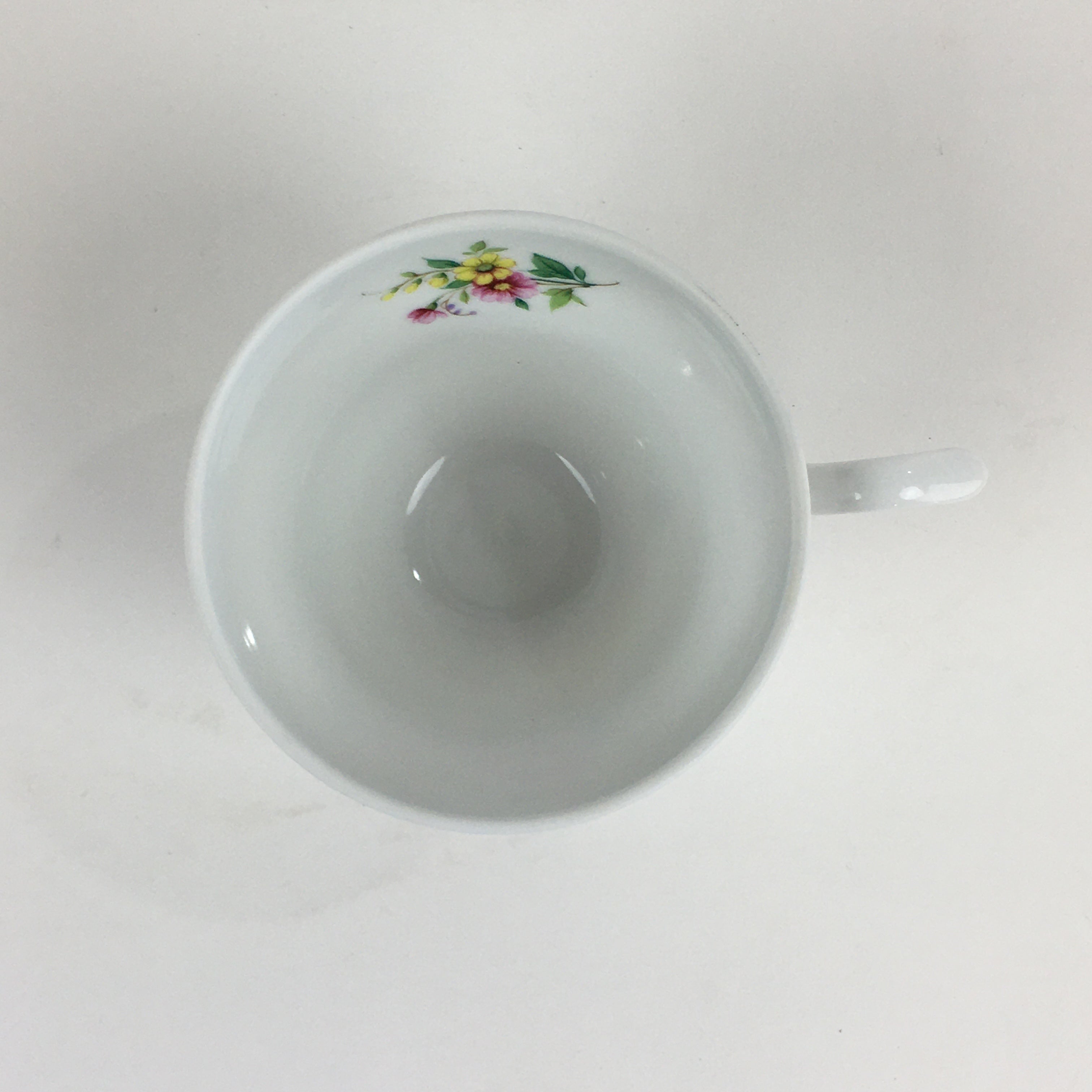 Japanese Porcelain Teacup Vtg Belle Plat Japan Flower Pattern White PP918