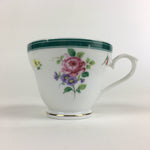 Japanese Porcelain Teacup Vtg Belle Plat Japan Flower Pattern White PP919