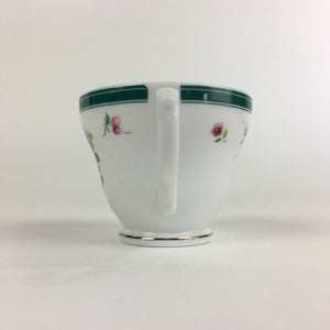 Japanese Porcelain Teacup Vtg Belle Plat Japan Flower Pattern White PP919