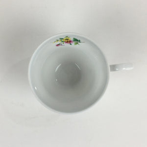 Japanese Porcelain Teacup Vtg Belle Plat Japan Flower Pattern White PP919