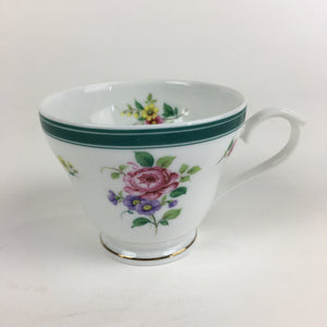 Japanese Porcelain Teacup Vtg Belle Plat Japan Flower Pattern White PP919