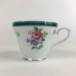 Japanese Porcelain Teacup Vtg Belle Plat Japan Flower Pattern White PP920