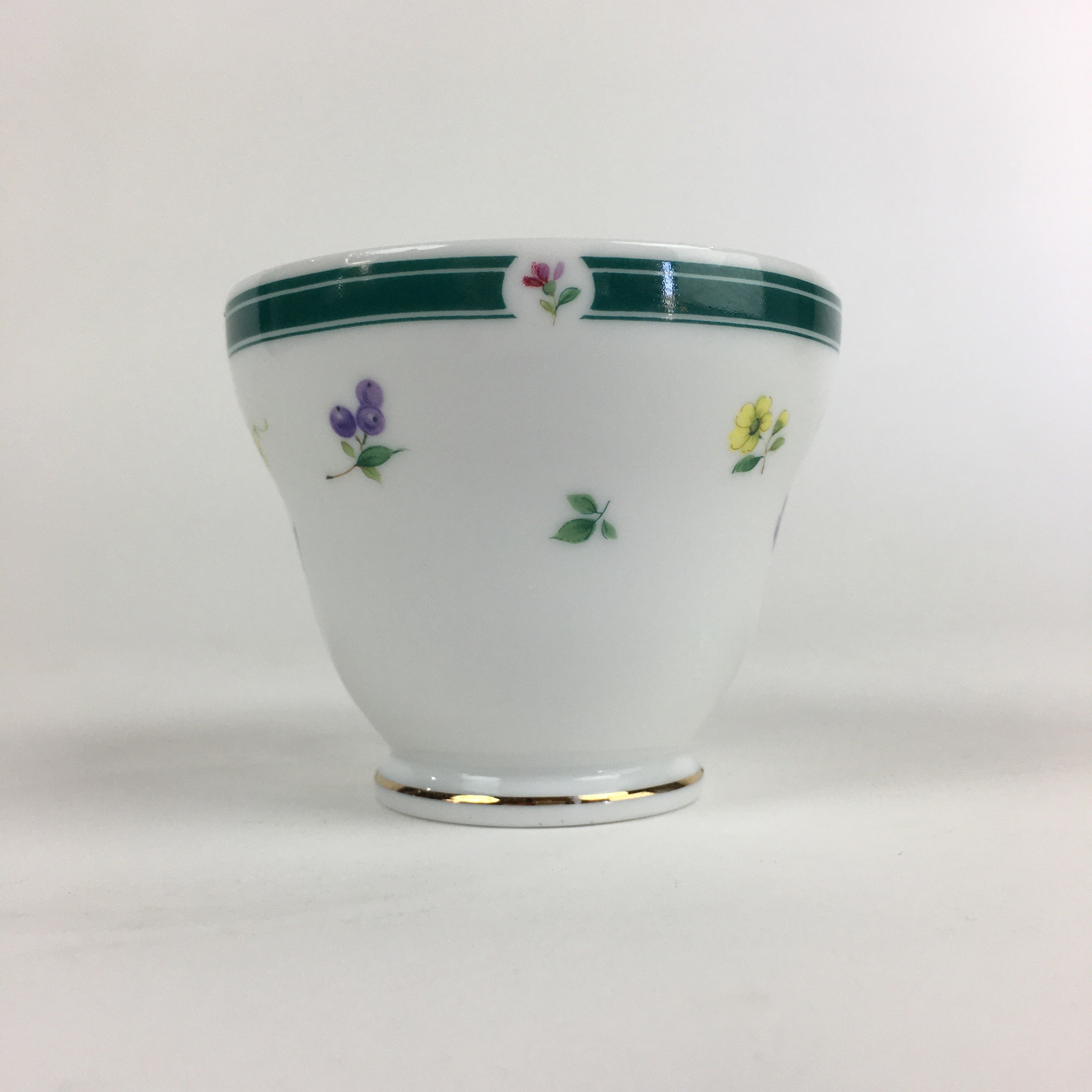 Japanese Porcelain Teacup Vtg Belle Plat Japan Flower Pattern White PP920