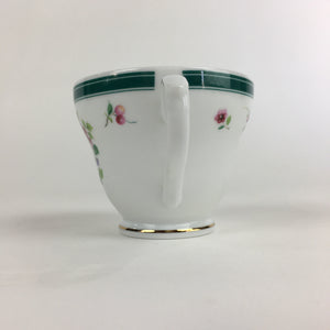 Japanese Porcelain Teacup Vtg Belle Plat Japan Flower Pattern White PP920