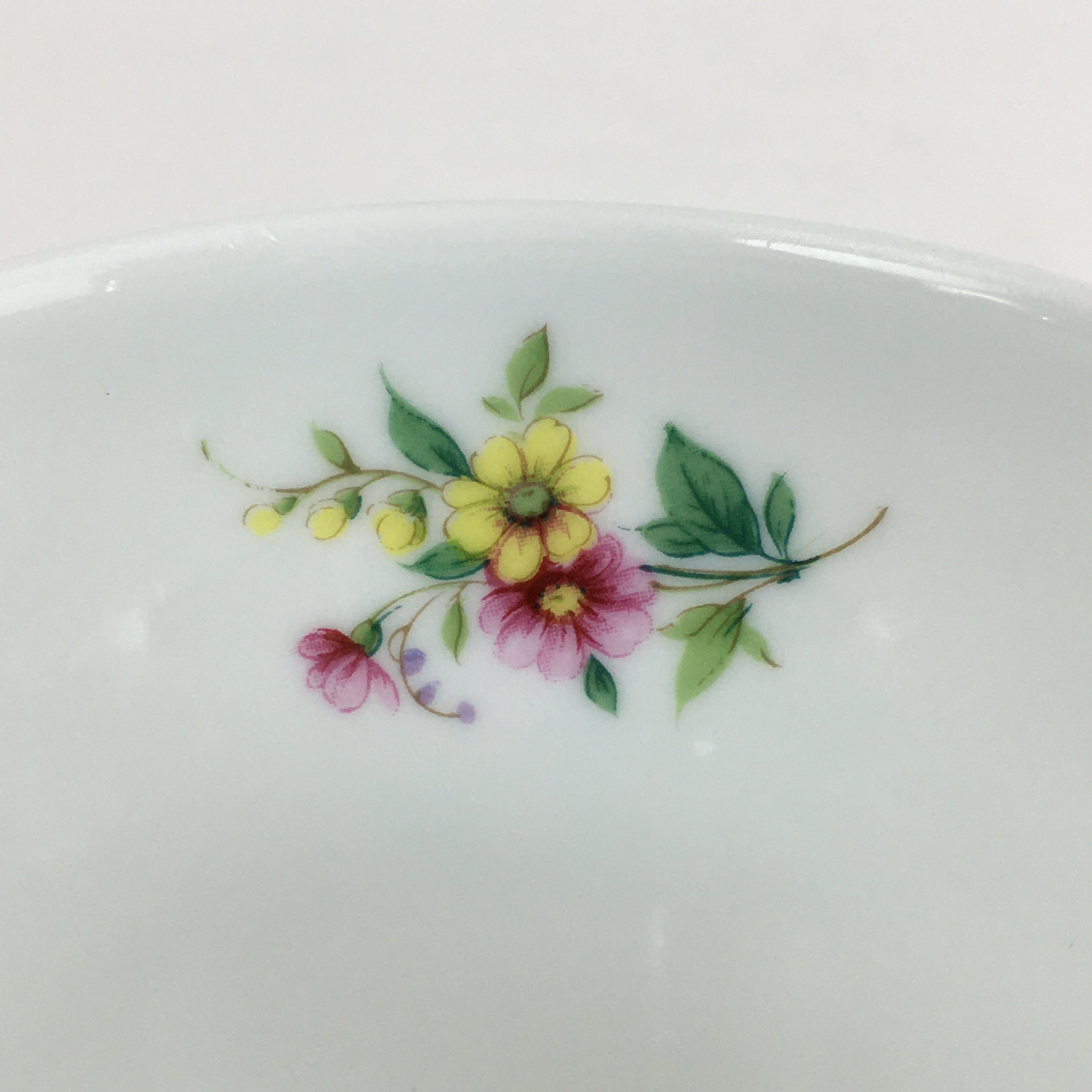 Japanese Porcelain Teacup Vtg Belle Plat Japan Flower Pattern White PP920