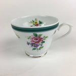 Japanese Porcelain Teacup Vtg Belle Plat Japan Flower Pattern White PP920