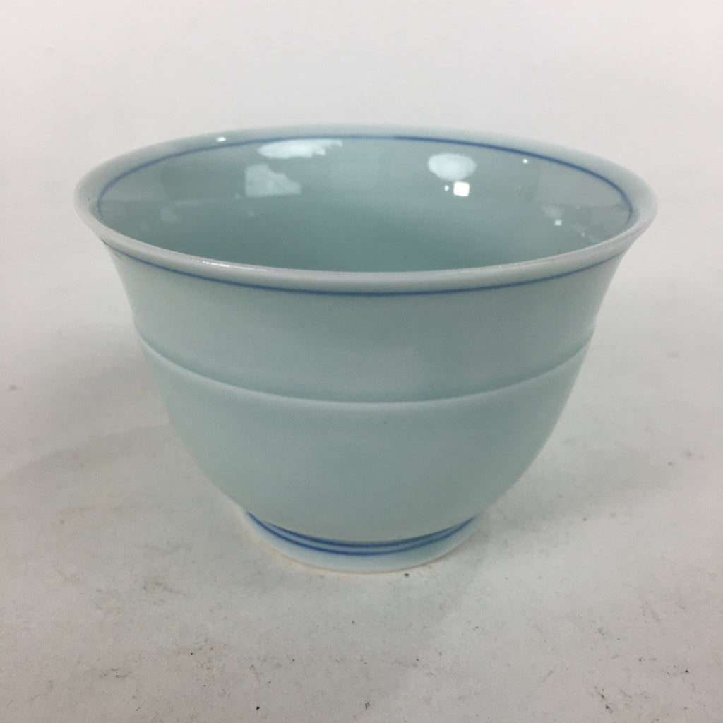Japanese Porcelain Teacup Vtg Light Blue Small Bird Design Inside Sencha QT128