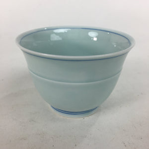 Japanese Porcelain Teacup Vtg Light Blue Small Bird Design Inside Sencha QT128