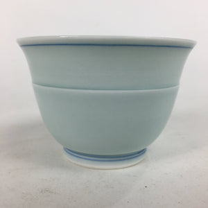 Japanese Porcelain Teacup Vtg Light Blue Small Bird Design Inside Sencha QT128