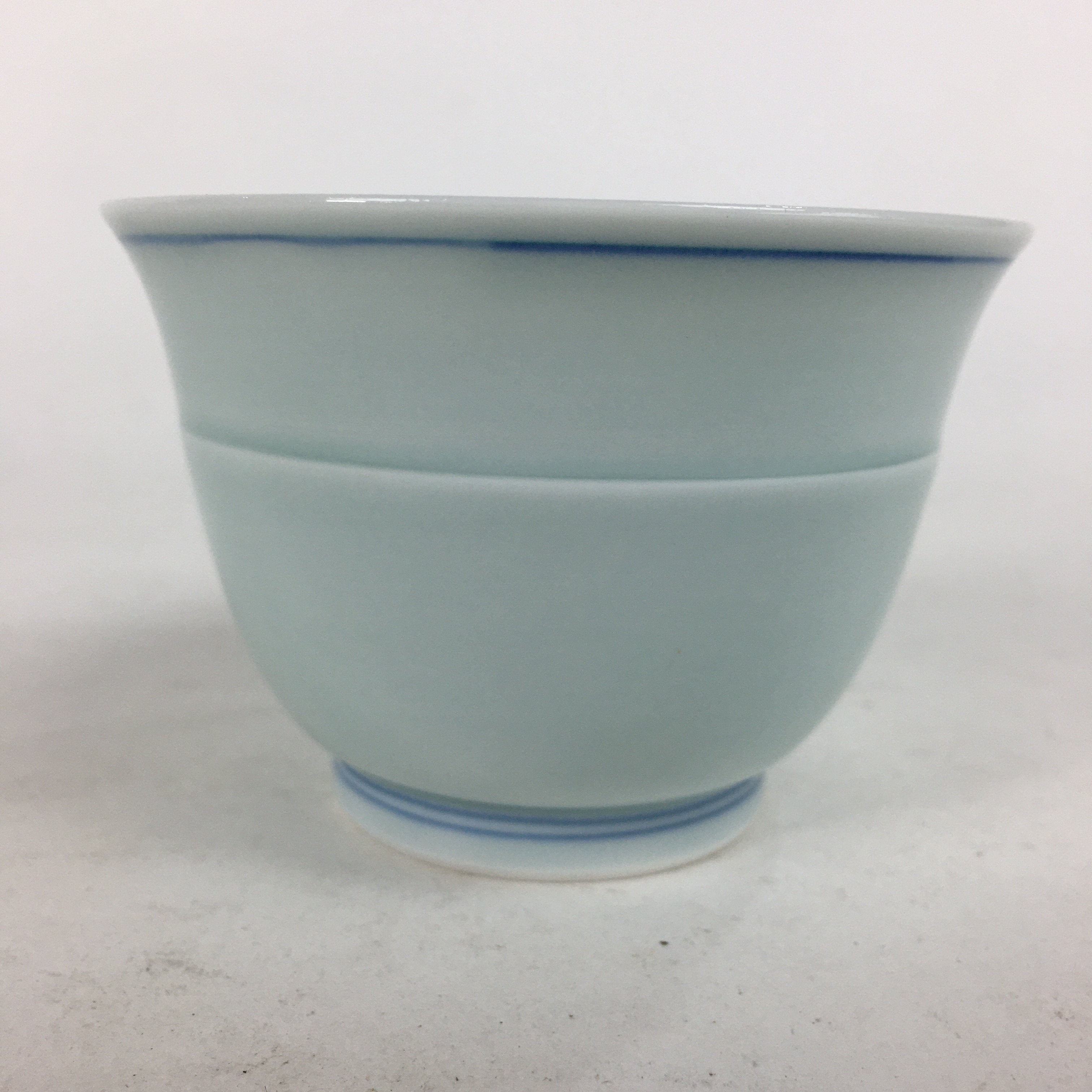 Japanese Porcelain Teacup Vtg Light Blue Small Bird Design Inside Sencha QT128