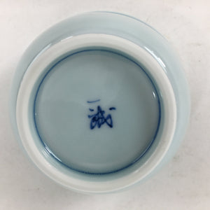 Japanese Porcelain Teacup Vtg Light Blue Small Bird Design Inside Sencha QT128