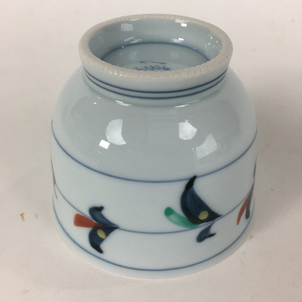 Japanese Porcelain Teacup Vtg Light Blue Small Bird Design Inside Sencha QT129