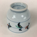 Japanese Porcelain Teacup Vtg Light Blue Small Bird Design Inside Sencha QT129